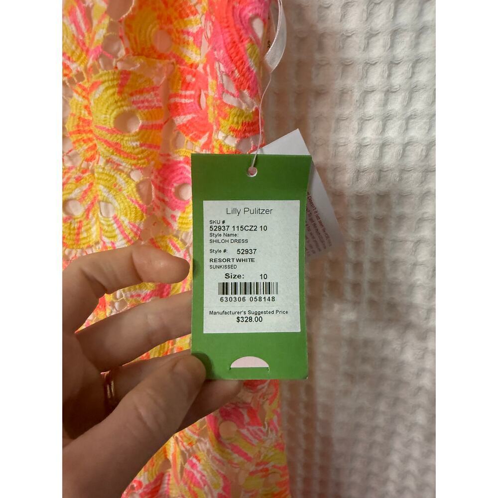 NWT Lilly Pulitzer Shiloh Resort Lace Fluorescent Sleeveless Dress Sz 10 - Picture 4 of 7